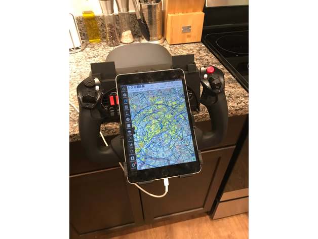 honeycomb alpha yoke ipad mini mount flight simulator 3D print model - Mito3D