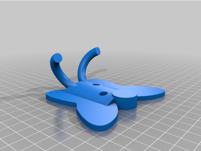 butterfly hook 3d print model - Mito3D