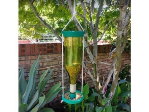 bird feeder wine bottle birdfeeder 3d print model - Mito3D