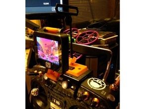 fpv moniteur regarder monter agrafe sauteur t16 radiomaster tx16s 3d print model - Mito3D