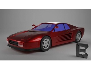 Ferrari Testarossa minyatür araba 3d basılı 3d print model - Mito3D