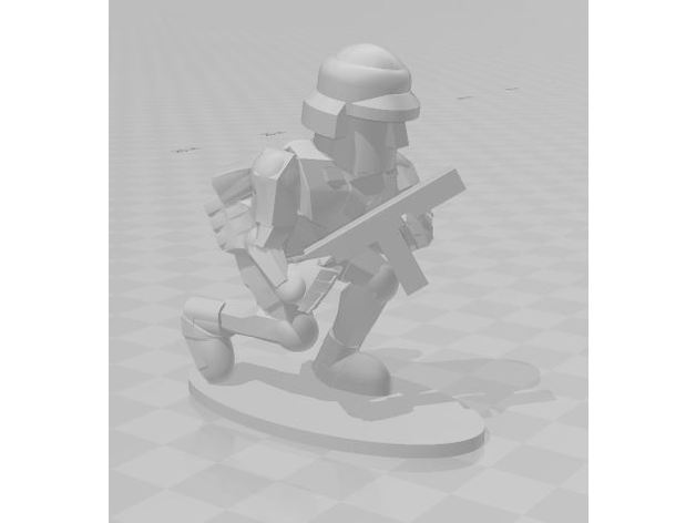 1-100 ww2 german afrika korps infantry crouching soldiers wargame 3D print model - Mito3D
