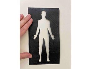 human body outline anatomy stamp template 3d print model - Mito3D