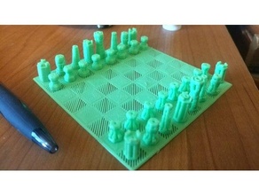 single-color super mini chess set miniature single color 3d print model - Mito3D
