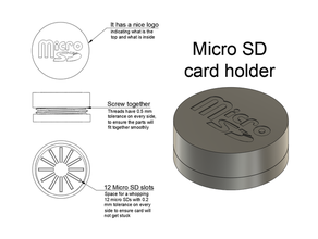 tolerável micro sd cartão suporte 12 slots 3d print model - Mito3D