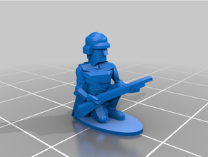 1-100 ww2 german afrika korps infantry squatting soldiers wargame 3d print model - Mito3D