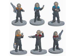 klingon starfleet officers 28mm heroic miniatures federation scale legion miniature starfinder startrek star trek traveller 3d print model - Mito3D