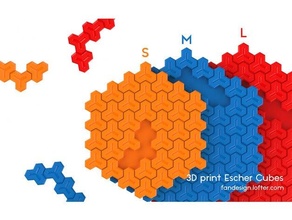 enigma Escher cubos cubo quebra cabeças brinquedo 3d print model - Mito3D