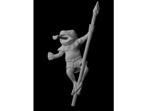 frogfolk bullywug monk boardgame dnd miniature frog presupported rpg spear supported 3d print model - Mito3D