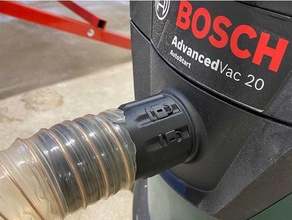 Bosch advancedvac 50mm espiral mangueira conector cnc ciclone vácuo poeira colecionador tubo aspirar limpador adaptador oficina 3d print model - Mito3D