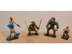 90s action figure stands ghostbusters gi joe ninja turtles real toy stand 3d print model - Mito3D