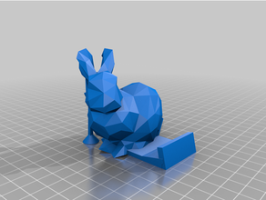 poly stanford bunny phone stand iphone rabbit smartphone 3d print model - Mito3D
