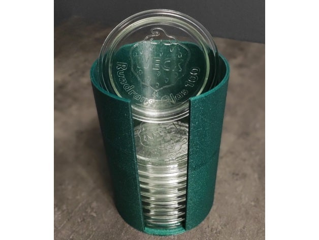 svegliati copertina guaina In piedi rundrand glas 100 deckel capestro supporto coperchio bollire in vetro 3D print model - Mito3D