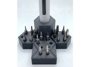 4mm hexa-hex bit holder collection 01 organizer hex bits 3d print model - Mito3D