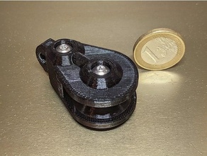small strong easy-print pully block pulley washing 3d print model - Mito3D