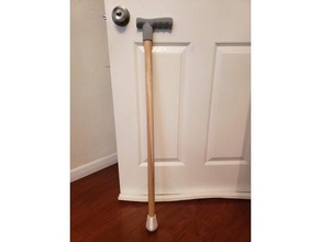diy walking cane assist assistive tech citizen elder elderly handle senior stick wood 3d print model - Mito3D