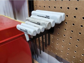 pegboard t-handle metric allen wrench rack 7 tools key holder craftsman hex tool 3d print model - Mito3D