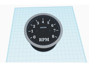 classic mini 80mm smiths type tachometer 3d print model - Mito3D