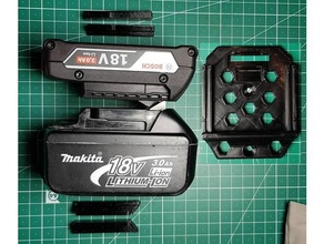 Batterie Halter Unterstützung bosch Fachmann Makita 18v Mauer montieren boschpowertools boschprofessional 3d print model - Mito3D