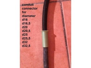 conducto conector eléctrico construcción d16 20 25 32 3d print model - Mito3D