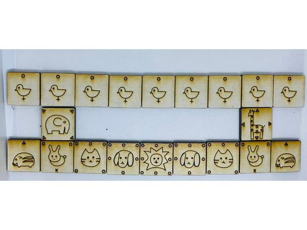 dobutsu shogi - laser cut pieces boards catch lion 3D print model - Mito3D