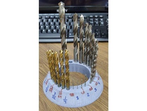 bohren Bits Stand mm Millimeter Zoll suporte Brocas 3d print model - Mito3D