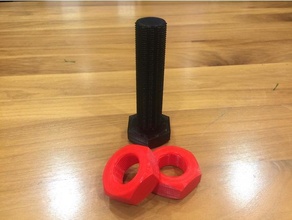 Bolzen zappeln Spielzeug Nuss Schraube Faden Fäden 3d print model - Mito3D