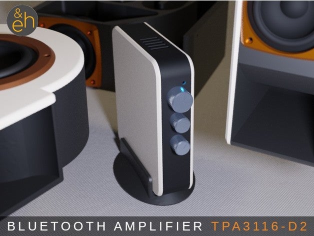 Bluetooth stereo amplificatore 2x50w tpa3116d2 attivo amplificador basso scatola Astuccio guaina controllo eh allegato ender 3 hifi musica musique passivo Telefono Radio ricevitore suono 3D print model - Mito3D