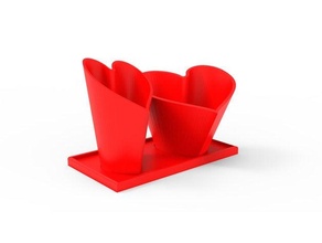 heart shaped mini cactus pot 3d print model - Mito3D