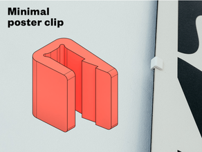 semplice manifesto clip soluzione inquadratura manifesti stampe 3d stampante opera d'arte telaio minimo minimalista 3d print model - Mito3D