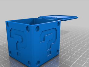 mario block switch case lid hinge nintendo 3d print model - Mito3D