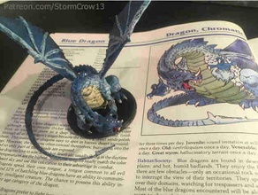 2nd bleu dragon dnd miniature donjons dragons mini 28mm 3d print model - Mito3D