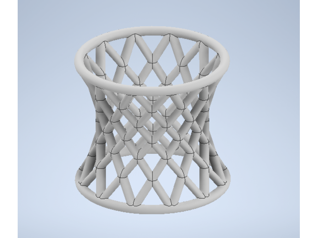 hyperboloid ruled napkin ring hyperbolic hyperboloic lattice model surface 3D print model - Mito3D