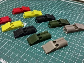 super-loud compact emergency whistle earthquake safety signal sound sports survival whistles 3d print model - Mito3D