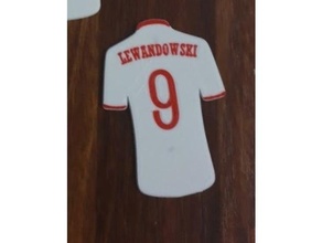 Lewandowski Hemd Polen 2020 Magnete Bayern fc mnchen Fußball fridge magnet Kühlschrank Magnet Futbol Mehrfarbig Spieler Polieren Abzeichen Shirt 3d print model - Mito3D