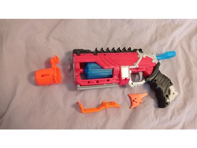 zuru Disparo dinosaurio huelguista modificación nerf x shot 3D print model - Mito3D