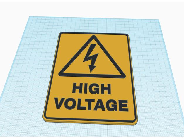 cartel alta tensión alto voltaje electricidad eléctrico longboard intensidad sello 3D print model - Mito3D