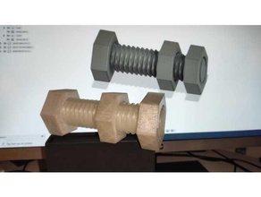 2 threaded bolt screw 3d print model - Mito3D
