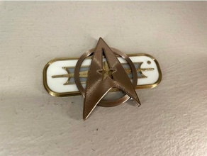 star trek ii twok badge kit combadge cosplay delta emblem enterprise insignia khan kirk maroon original tos uss wrath 3d print model - Mito3D