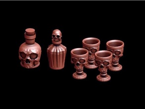 skull goblets 28mm bits bitz chalice cup dd diorama dnd dungeon evil fantasy goblet miniature rpg scenery tabletop terrain 3d print model - Mito3D