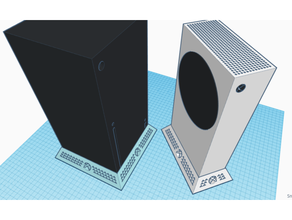 serie soportes consola enfriamiento estante soporte juego azar vídeo xbox xss xsx 3d print model - Mito3D