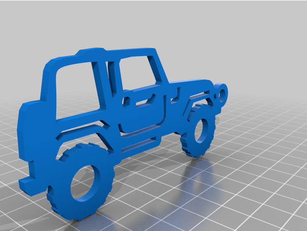 jeep profilo ornamento chiave catena jk tj wrangler jl illimitato 3D print model - Mito3D