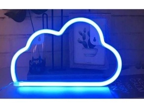 neón LED nube cuadro 2m nubes ligero lámpara firmar 3d print model - Mito3D