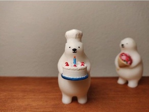 Kumaty polar Urso chefe pastelaria 3d print model - Mito3D