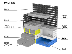 dnltray organizador gaveta gavetas modular empilhável bandejas armazenamento bandeja 3d print model - Mito3D
