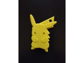 Pikachu llavero pokemon fácil impresión 2dart 2d Arte pared bulbasaur cadena charizard llave teclado llaveros 3d print model - Mito3D