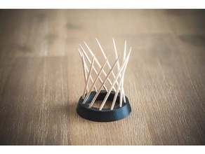 parametric toothpick stand - hyperboloid 3dprintable grasshopper design rhino supportfree toothpic holder 3d print model - Mito3D