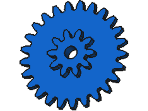 brio compatible builder series gears freecad gear meccano parametric 3D print model - Mito3D