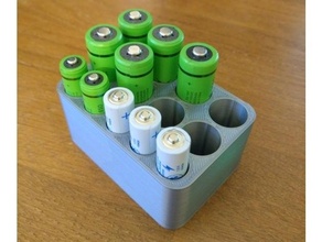 aa aaa battery armazenamento bandeja bateria 3d print model - Mito3D