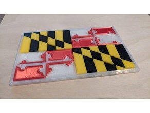 md flag pieces maryland 3d print model - Mito3D